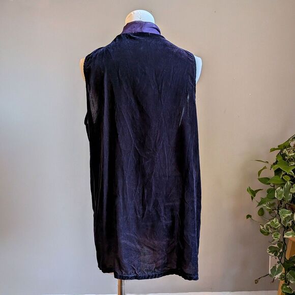 Vintage Y2K Cha Cha Vente Purple Velvet Top Neck Tie Chiffon Whimsygoth Size L - Picture 4 of 7